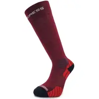 PROGRESS COMPRESS MERINO Kompresní podkolenky s merinem, vínová, velikost