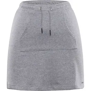 ALPINE PRO HOFRA Dámská letní sukně v délce nad kolena, šedá, velikost