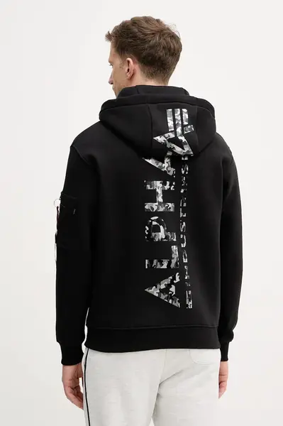 Mikina Alpha Industries Backprint Hoodie Mirror Camo