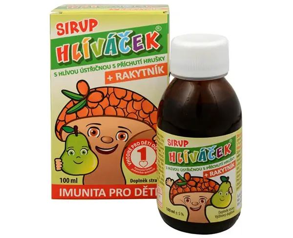 Terezia Company Hlíváček - sirup s hlívou ústřičnou a rakytníkem 100 ml Hruška