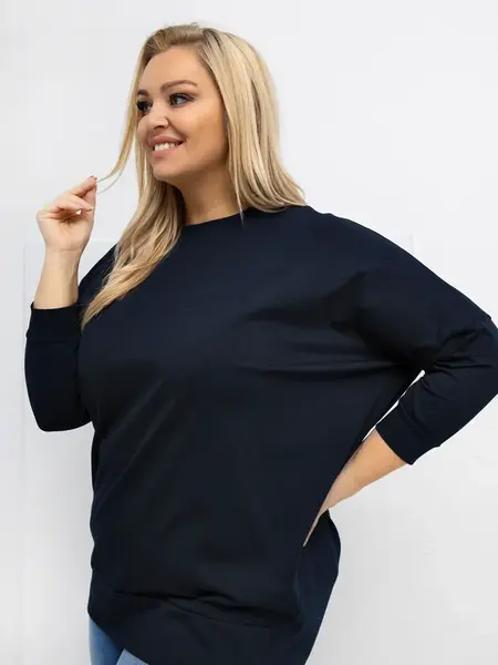 Plus size mikina v tmavě modré barvě