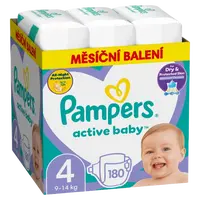 PAMPERS Active Baby plenky vel. 4, 9-14 kg, 180 ks