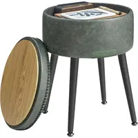 MID.YOU TABURET, kov, textil, kompozitní dřevo, 32/44/32 cm