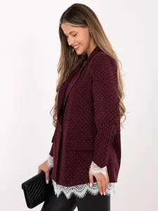 Bordový prošívaný bomber s krajkou