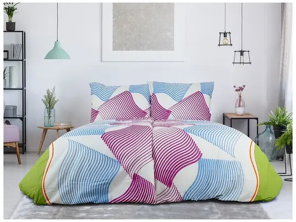 Bavlnené obliečky UNILO modro-fialové Rozmer obliečky: 70 x 90 cm | 140 x 200 cm