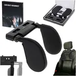 Cestovný vankúš do opierky hlavy do auta, nastaviteľný, čierny