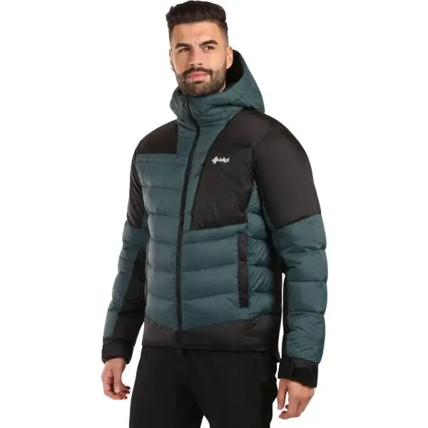 KILPI GUSS Pánska páperová bunda, tmavo zelená, veľkosť XXXL