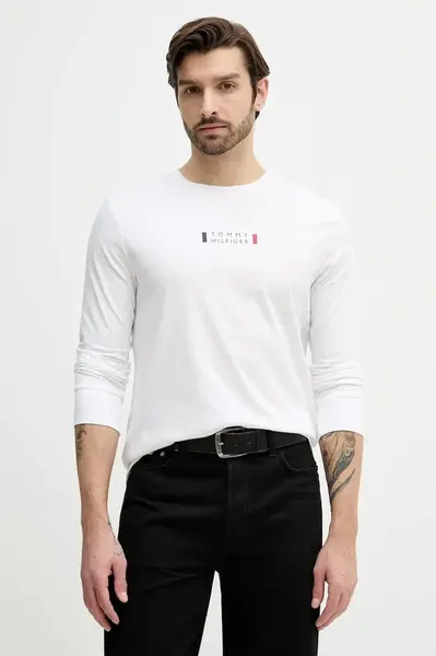 Bavlněné tričko s dlouhým rukávem Tommy Hilfiger