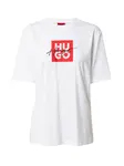 HUGO Tričko 'Dashire'  ohnivo červená / čierna / biela