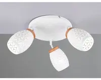 Stropné osvetlenie Bidar, biely kov/drevo, 3 svietidlá%