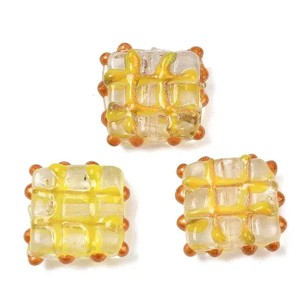 Handmade Gold Sand Lampwork Beads