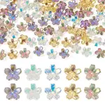 100Pcs 5 Colors Transparent Electroplate Glass Bead Caps