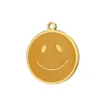Smiling Face Charms 304 Stainless Steel Enamel Pendants