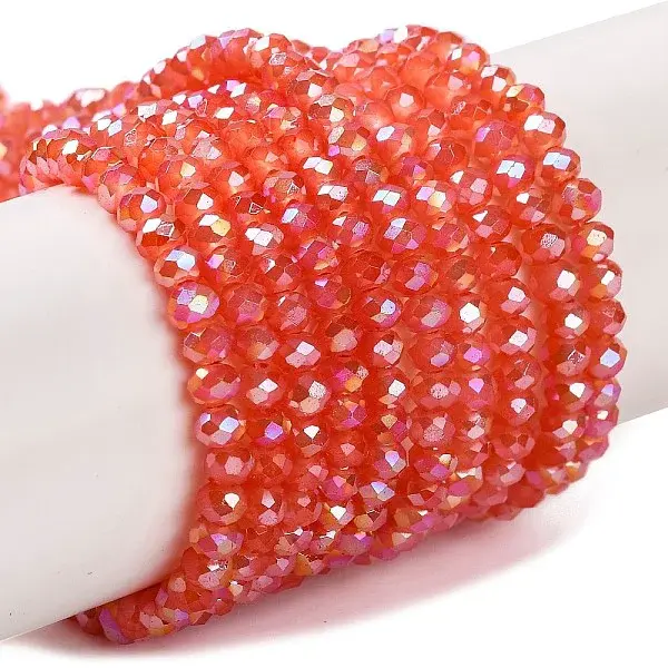 Baking Electroplate Glass Beads Strands