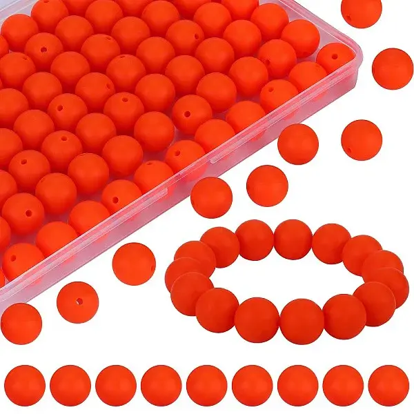 80Pcs Round Silicone Focal Beads