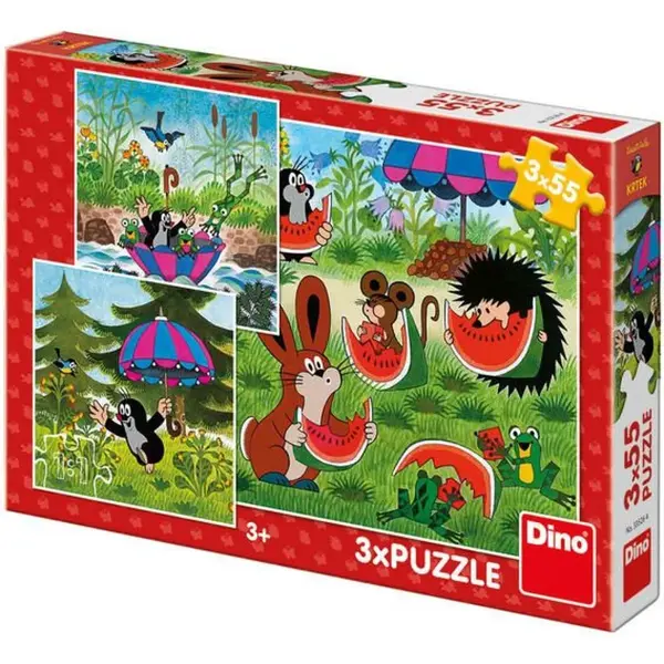 Dino Puzzle Krtko a dáždnik 3 x 55 dielikov