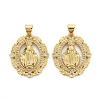 Brass Micro Pave Cubic Zirconia Pendants