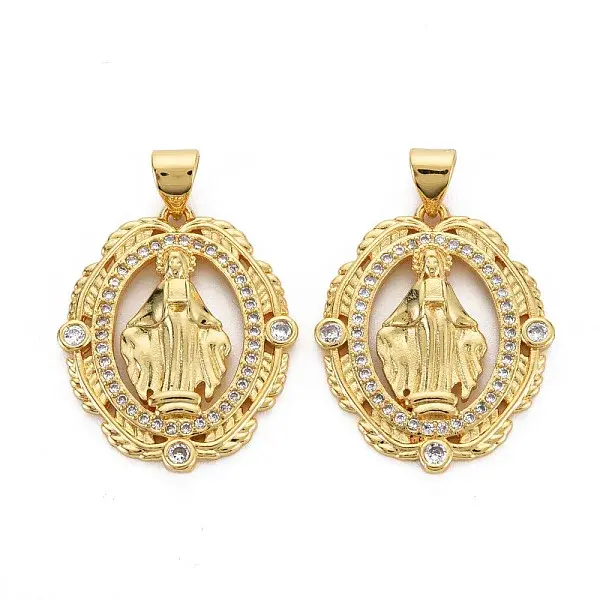 Brass Micro Pave Cubic Zirconia Pendants