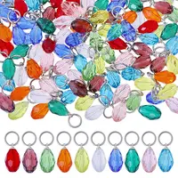 100Pcs 10 Colors Glass Pendants