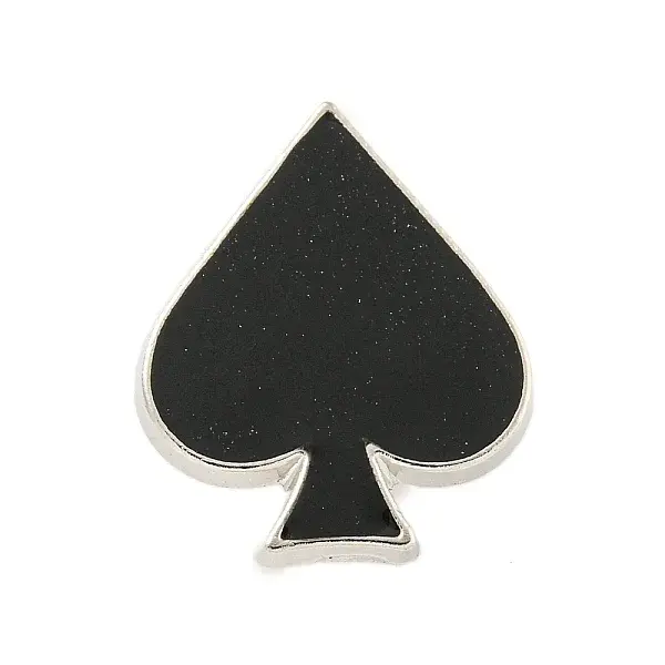 Poker Black Alloy Brooches