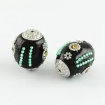 Oval Handmade Grade A Rhinestone Indonesia Beads