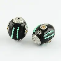 Oval Handmade Grade A Rhinestone Indonesia Beads