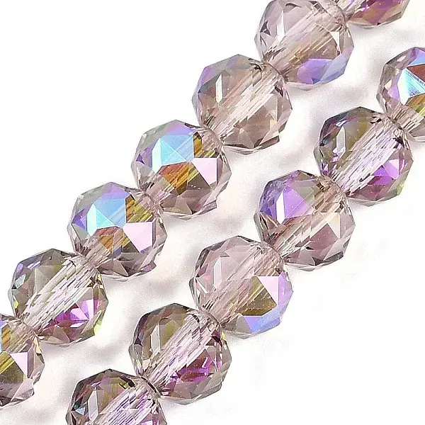 Transparent Electroplate Glass Beads Strands