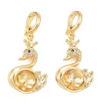 Brass Micro Pave Cubic Clear Zirconia Peg Bails Pendants