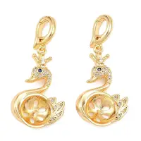 Brass Micro Pave Cubic Clear Zirconia Peg Bails Pendants