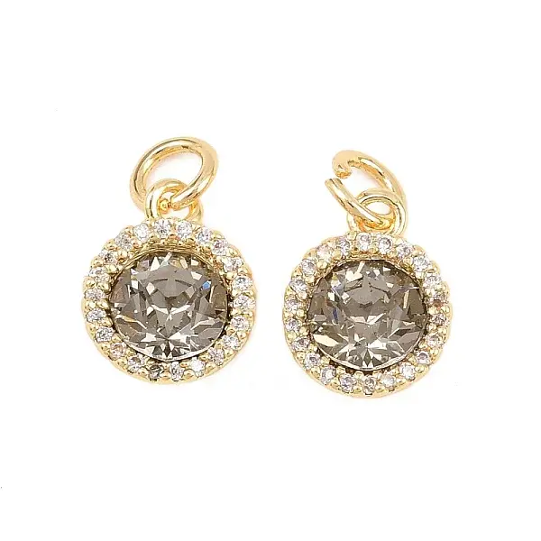 Brass Micro Pave Cubic Zirconia Pendants