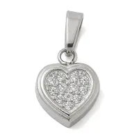 Ion Plating(IP) 304 Stainless Steel Micro Pave Cubic Zirconia Pendants