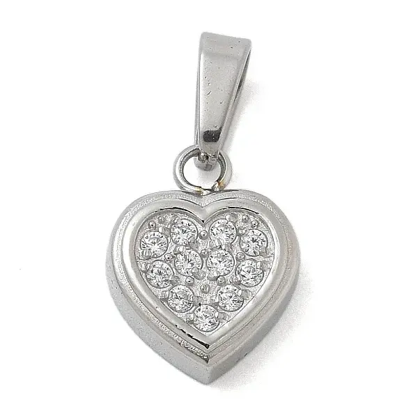 Ion Plating(IP) 304 Stainless Steel Micro Pave Cubic Zirconia Pendants