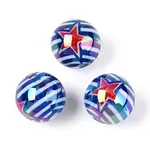 Independence Day Theme Printed Opaque Acrylic Beads