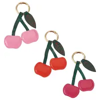 3Pcs 3 Colors PU Leather Alloy Keychains