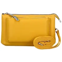 Trendy dámská koženková crossbody kabelka Aksila, žlutá