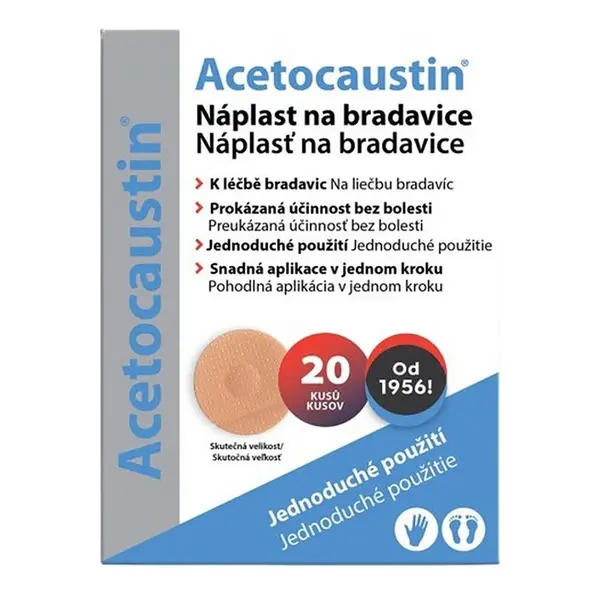 ACETOCAUSTIN Náplast na bradavice 20 kusů