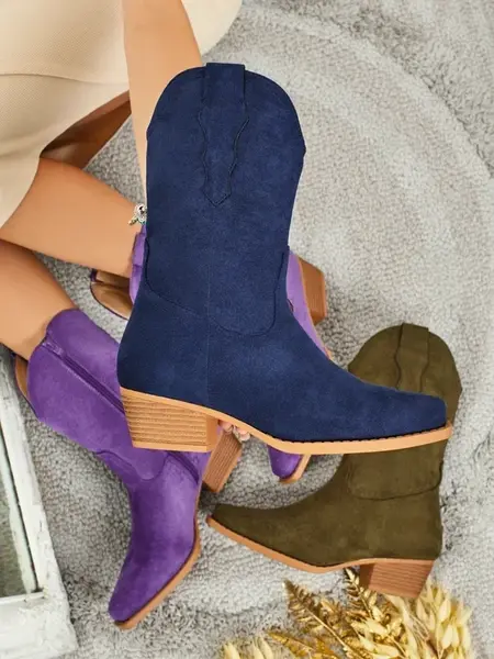 Dámské semišové kovbojské holínky Resti