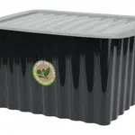 Úložný box s víkem 60x35 cm, černý, recyklovaný plast