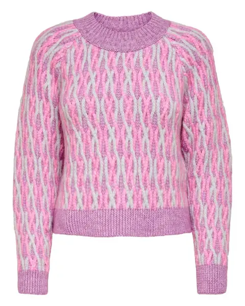 Růžový vzorovaný svetr Only
