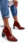 Kožené kotníkové boty na podpatku Maciejka