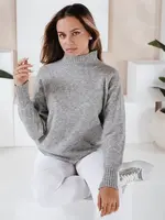 Šedý rolákový svetr