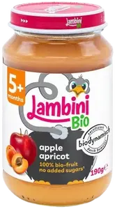 LAMBINI BIO Demeter příkrm jablko a meruňka 190 g