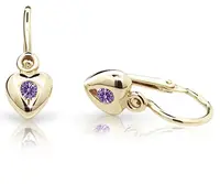 Cutie Jewellery Zlaté detské náušnice C1556-10-X-1 fialová