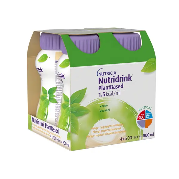 NUTRIDRINK PlantBased příchuť mango/marakuja 4 x 200 ml