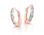 Cutie Jewellery Pôvabné kruhové náušnice z ružového zlata C3342-80-X-4 svetlozelená