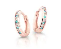 Cutie Jewellery Pôvabné kruhové náušnice z ružového zlata C3342-80-X-4 svetlozelená