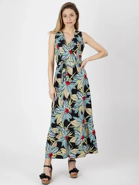 PERSO Woman's Long light women's dress with a floral motif