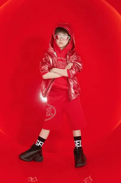 Dětská mikina s bavlnou Diesel SCIRCLEHOOD OVER SWEAT-SHIRT