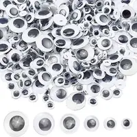 Black & White Plastic Wiggle Googly Eyes Buttons DIY Scrapbooking Crafts Toy Accessories