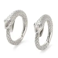 Snake Rack Plating Brass with Cubic Zirconia Twister Clasp